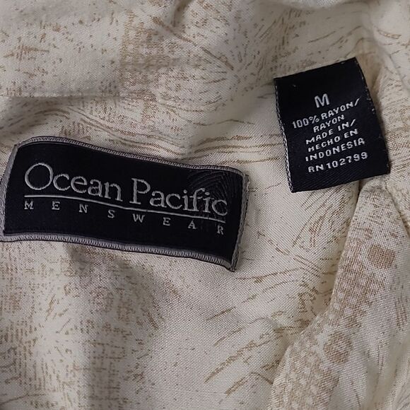 Ocean Pacific menswear sz M  100% rayon button front collared shirt - Picture 6 of 6